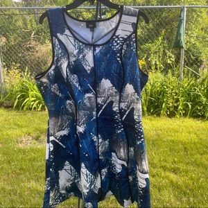 Massimo Dress Multi Shades of Blue and Gray.